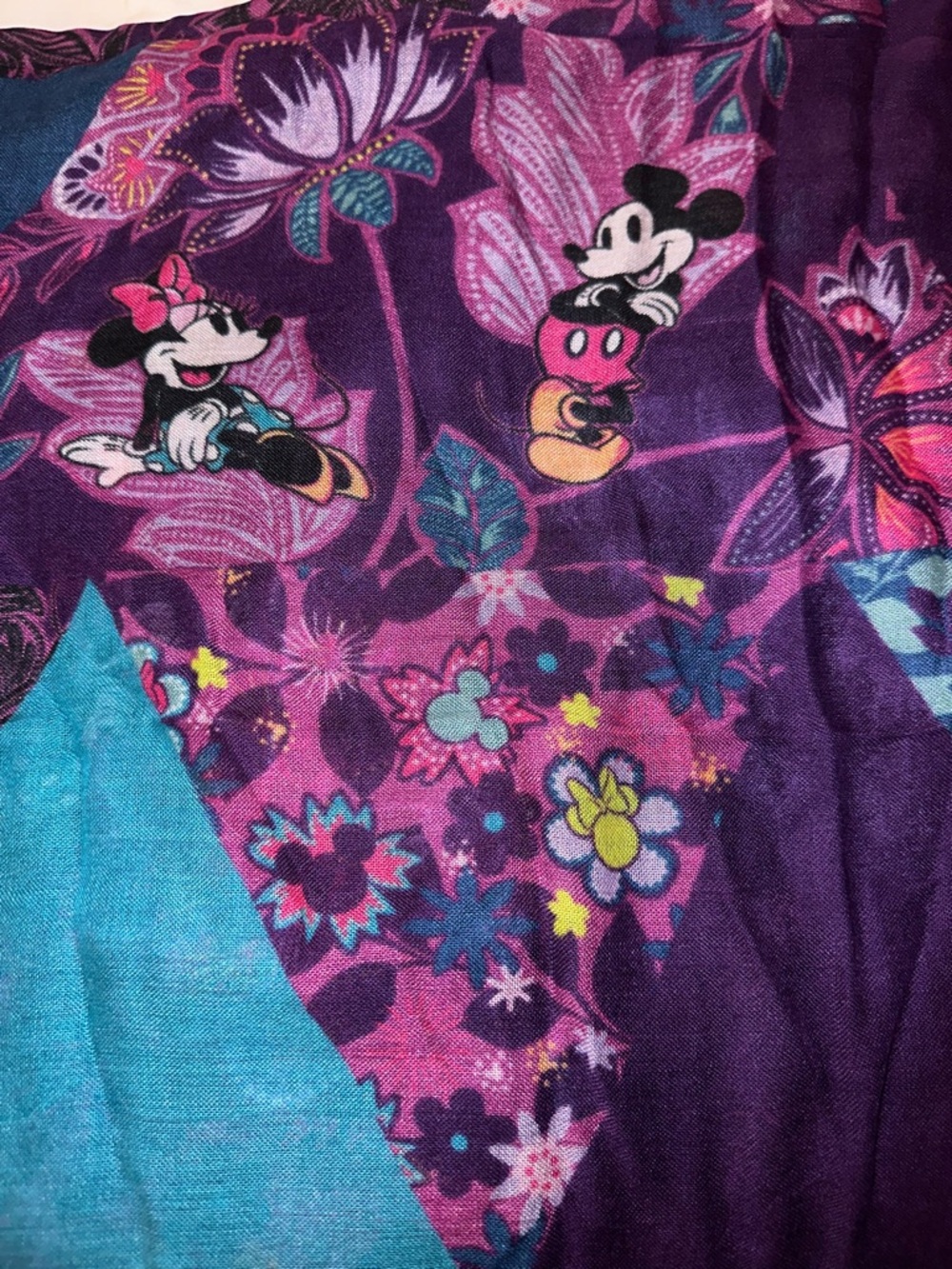 Disney Purple Floral Print Women’s Scarf